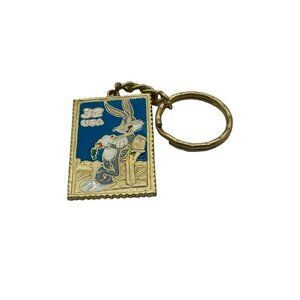 Bugs Bunny Key Chain Looney Tunes Stamp USA 32 Warner Brothers 1997 Vtg